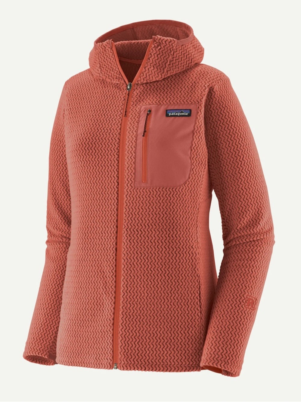 Patagonia Women's Medium R1 Air Full-Zip Jacket Hoody Rust Coral Lightweight